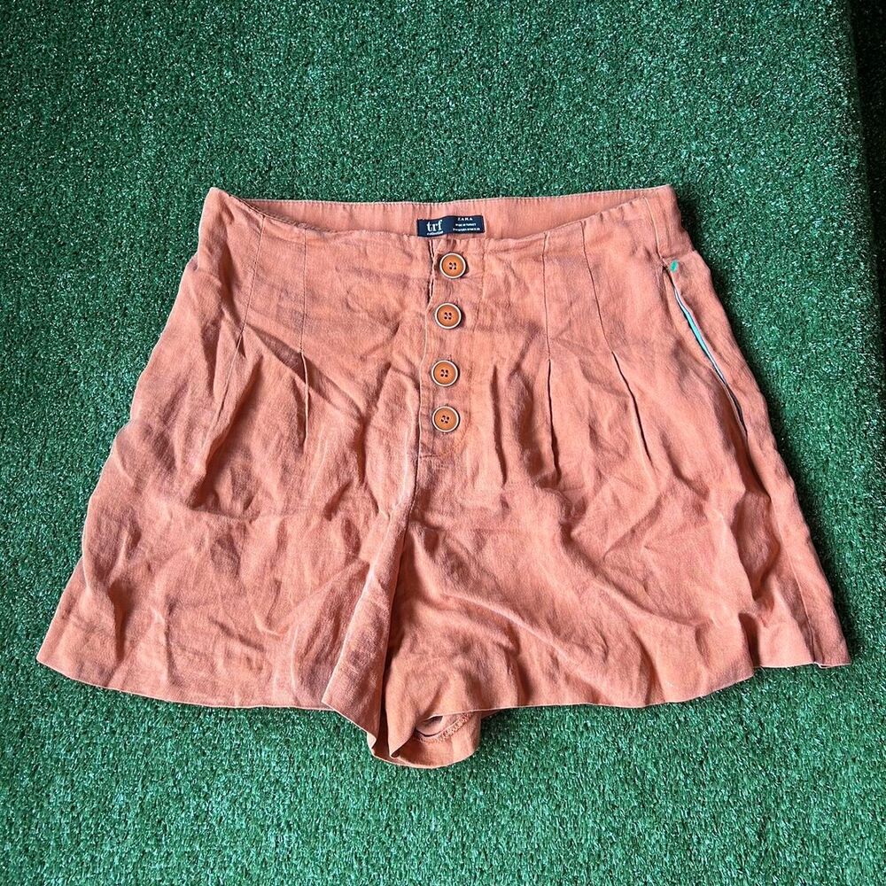 Zara Women's Orange and Brown Shorts